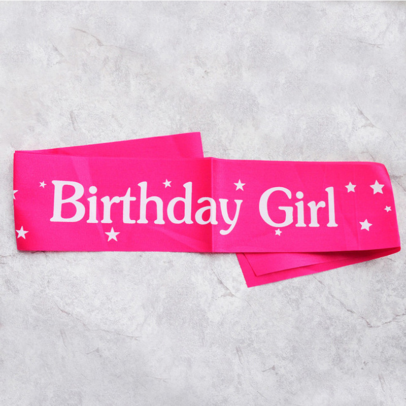 Birthday Sash Glitter - Doğum günü Kız Kurdeleler Omuz Kuşak