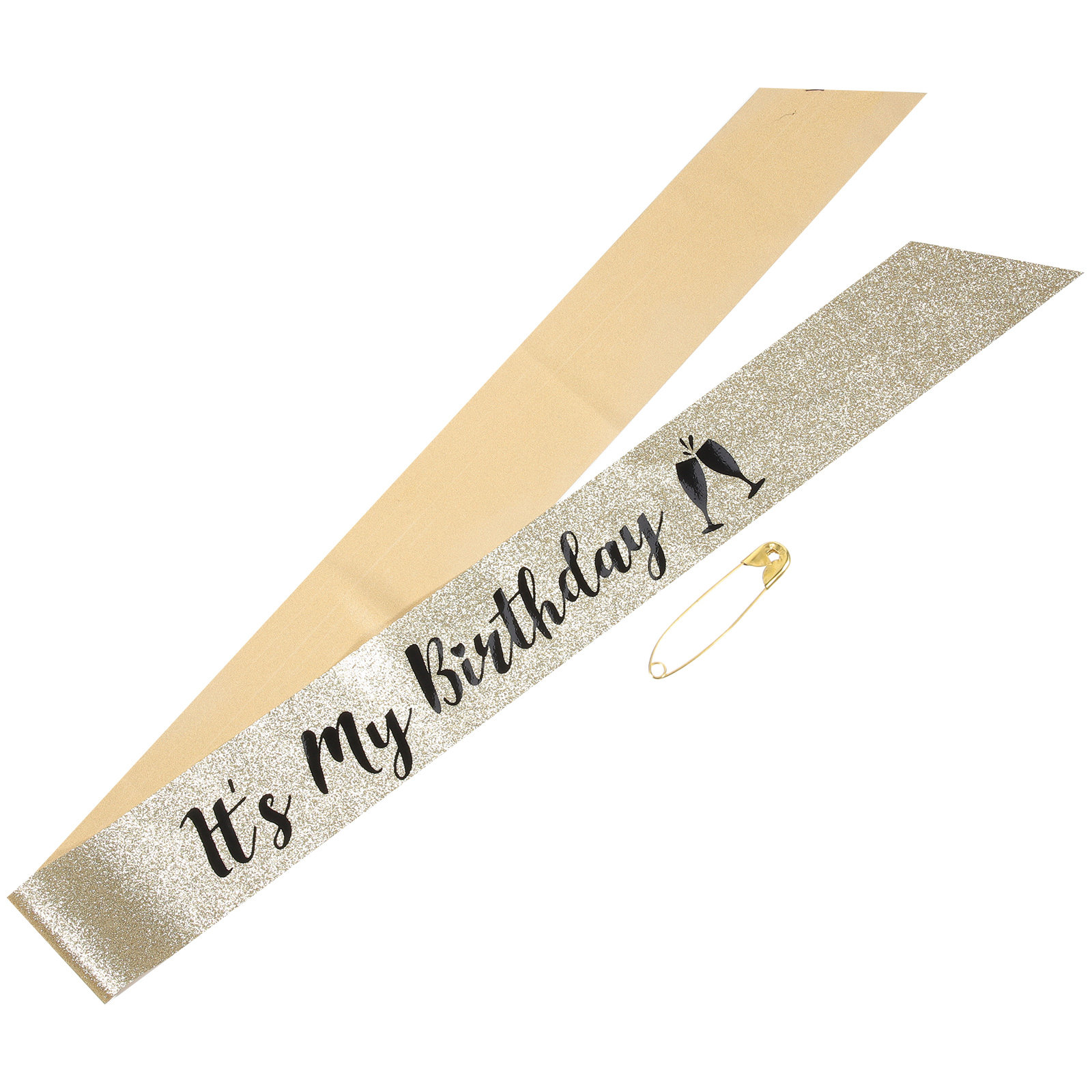 Birthday Sash Glitter - 1 Adet Parlak Simli Kumaş Doğum
