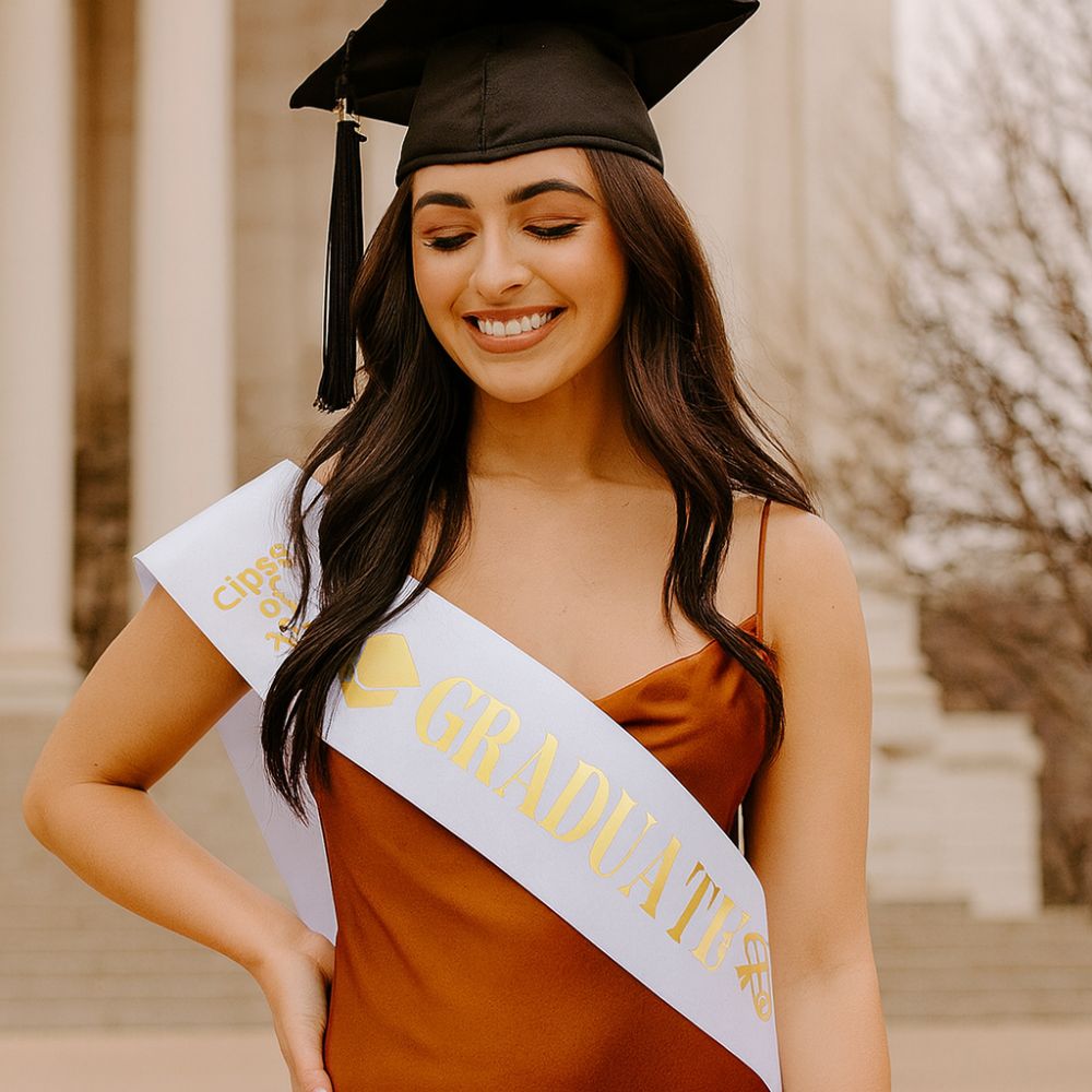 Birthday Sash Glitter - 2026 Sınıfı 2026 Mezuniyet Kuşağı Siyah