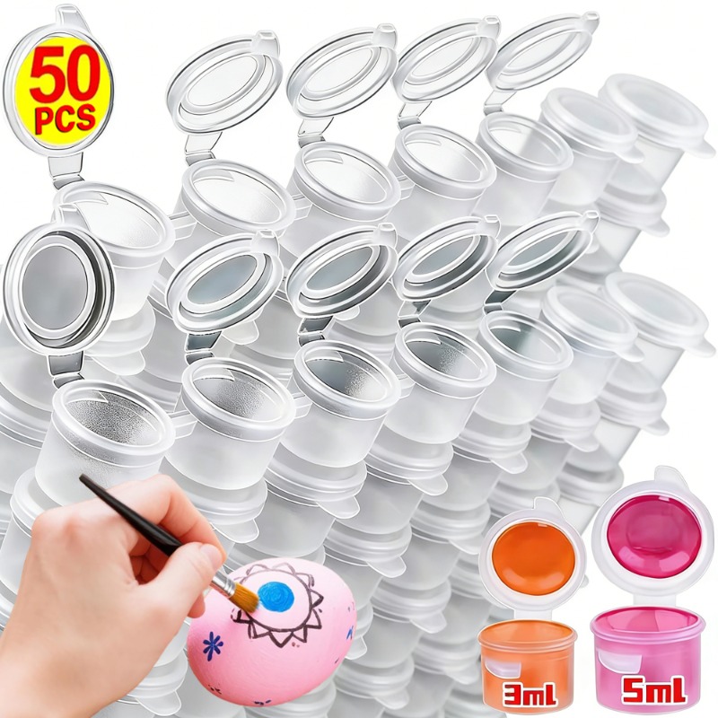 Plastic Cup 50Pcs - 10/30/50 adet boş boya kapları Mini