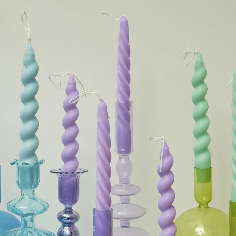 Centerpiece Stick - 2pc Spiral mumlar kokulu mum dekoratif