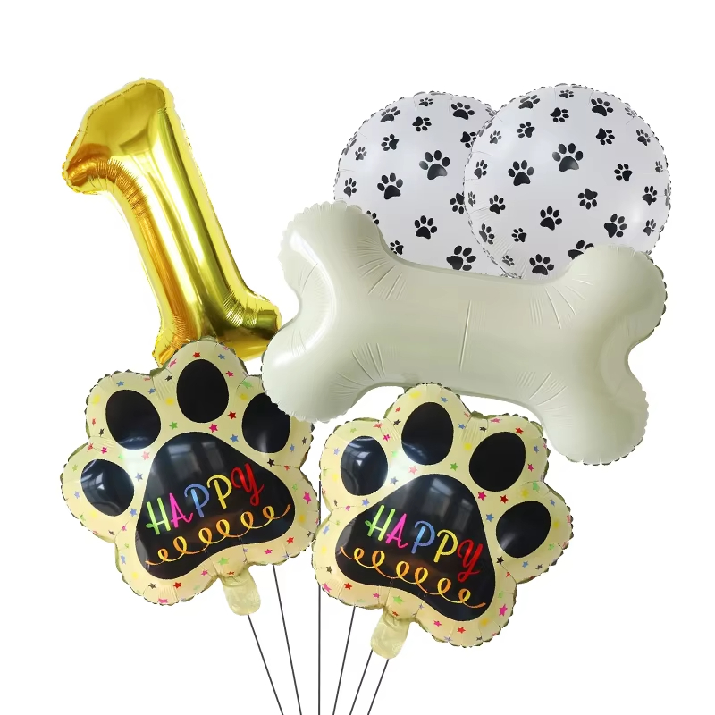 Let'S Party Event Supply - Altın WOOF Balonlar, Köpek Doğum Günü
