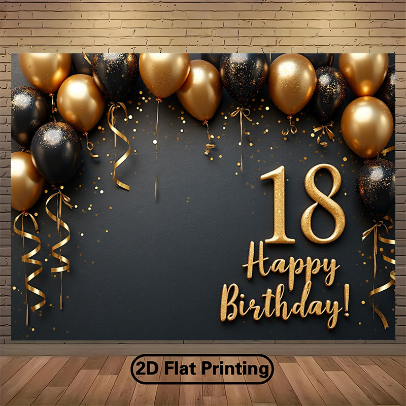Party Banner Gold - 2D 1 Adet Siyah ve Altın
