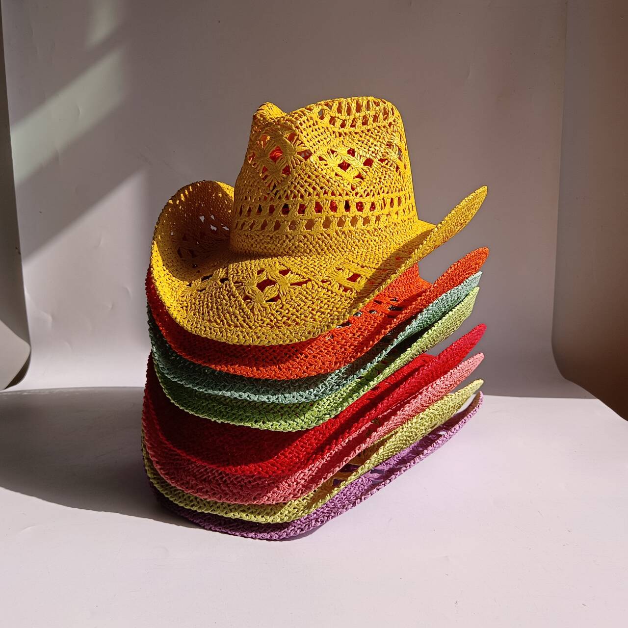 Paper Straw Color - Kovboy Hasır Şapka yeni renk El