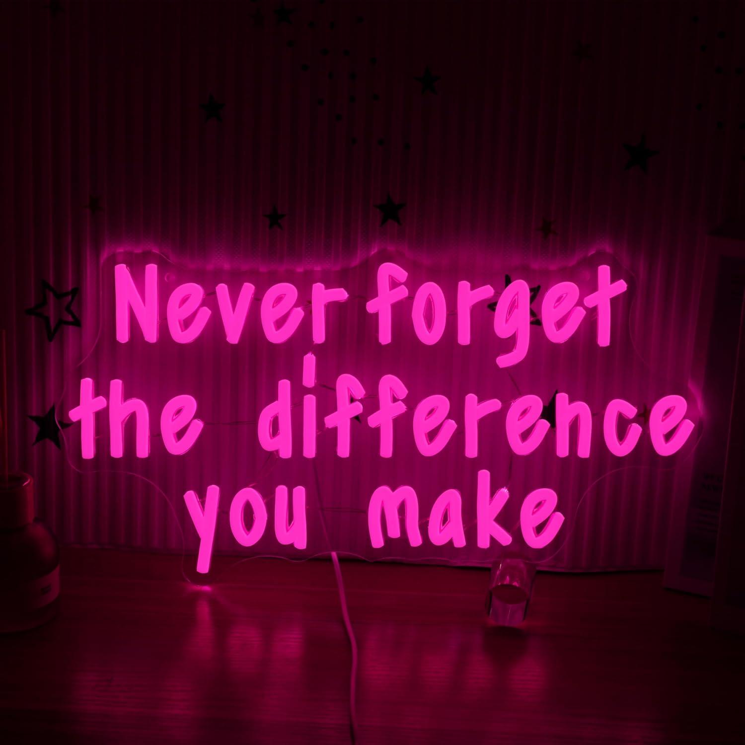 Neon Sign Party - Yaradığınız Farkı Asla Unutmayın Neon Tabela