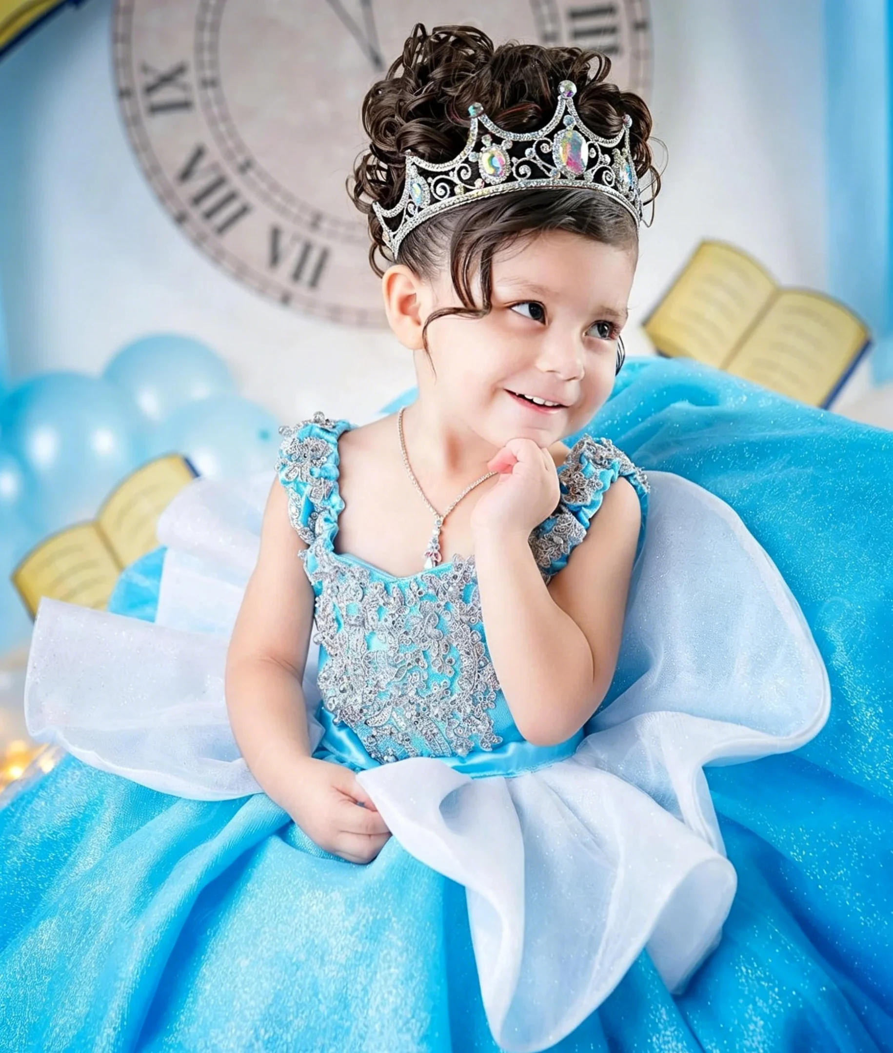 Birthday Sash Glitter - Özel Tasarım Lüks Çiçek Kızı Elbisesi