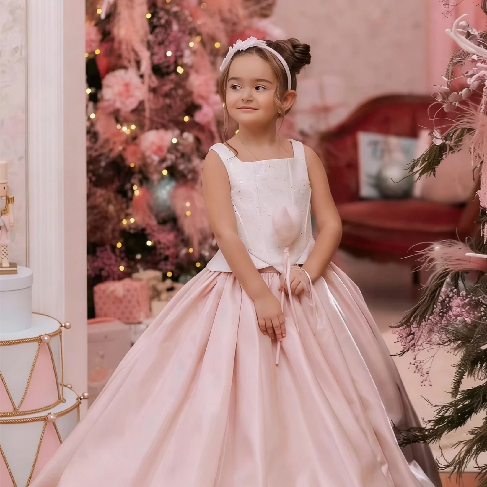 Birthday Sash Glitter - Özelleştirilmiş Çiçek Kız Elbisesi Düğün İçin