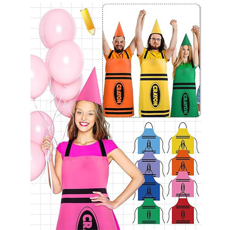 Party Hat Cone - Renkli Boya Kalemi Temalı Cüce Seti