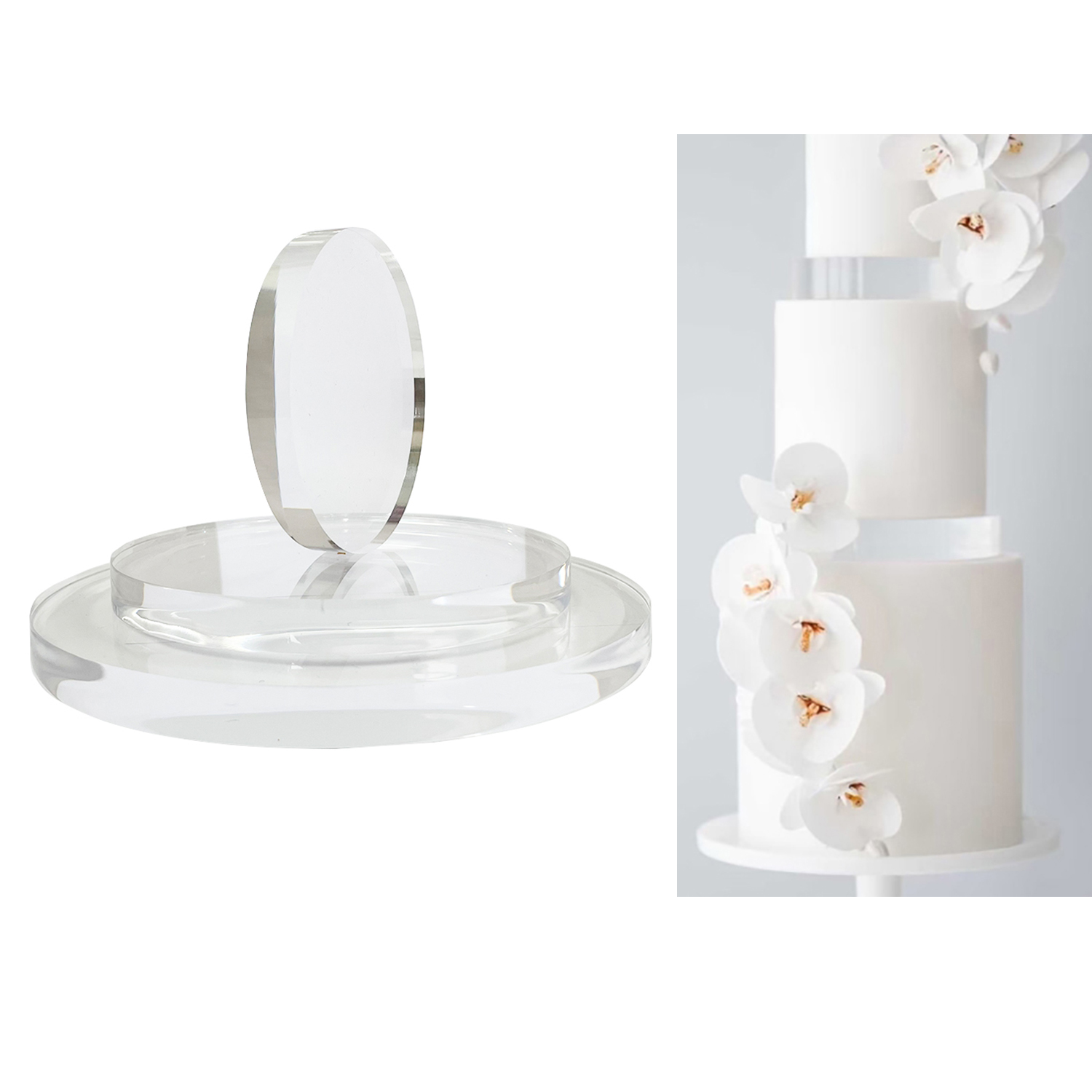 Cupcake Stand Tier - 15mm Kalın Ultra Cilalı Yuvarlak Akrilik