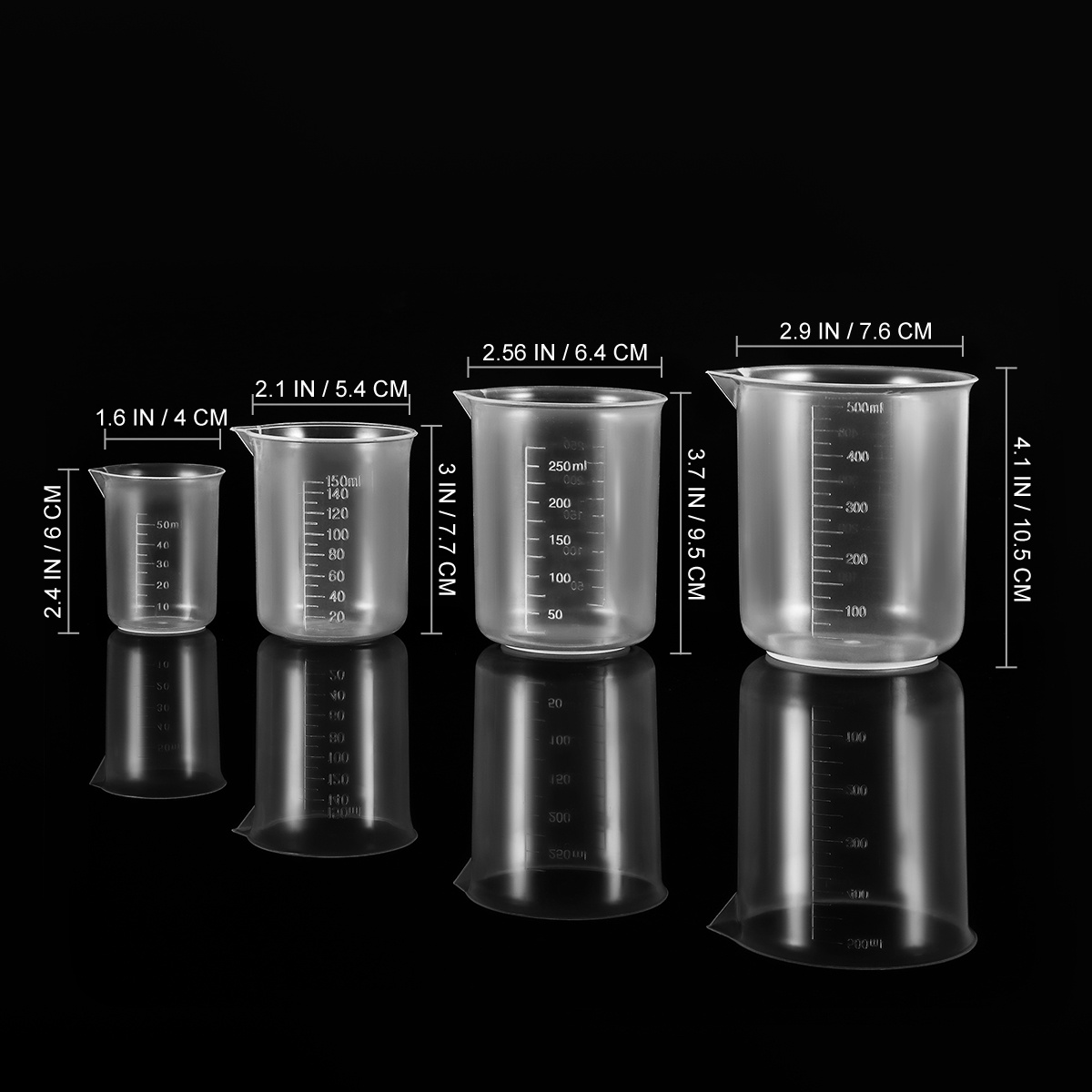 Plastic Cup 50Pcs - 4 adet 50Ml 150Ml 250Ml 500Ml