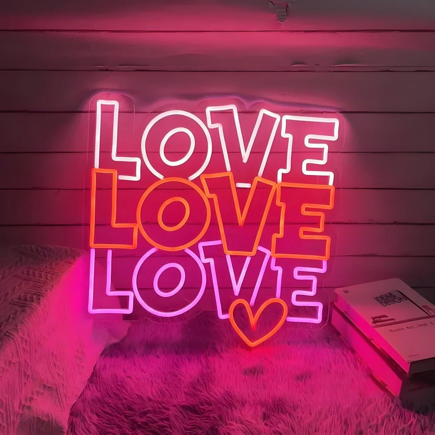 Neon Sign Party - Aşk Neon Tabela USB Kısılabilir LED