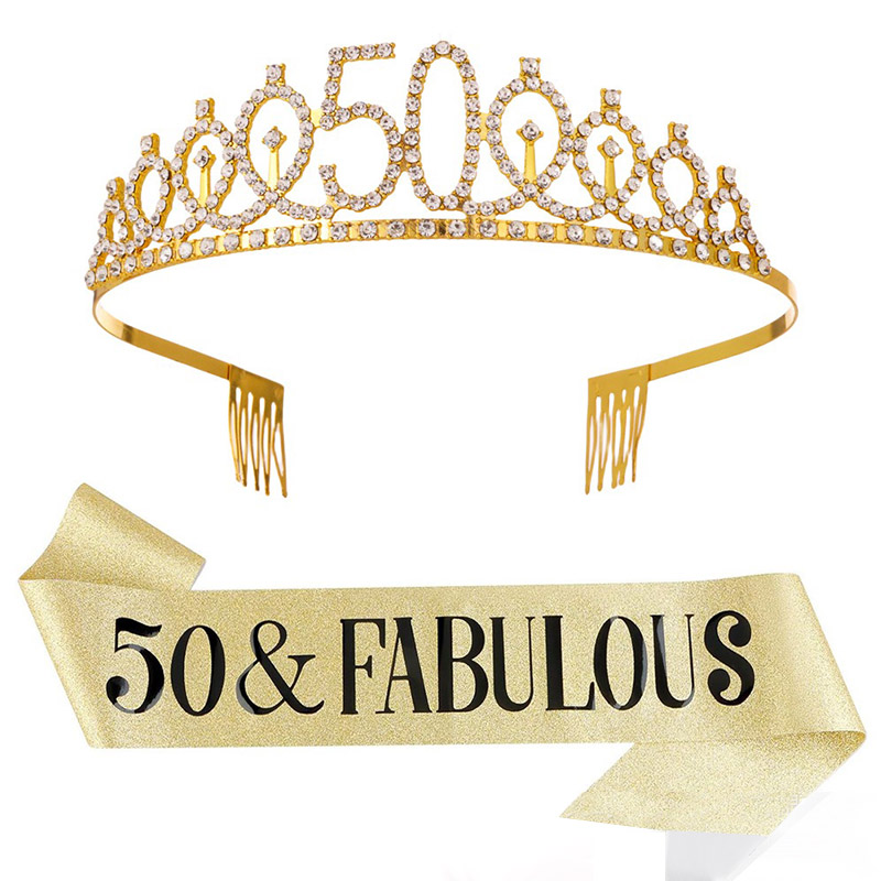 Birthday Sash Glitter - 30-50. Yaş Günü Yıldönümü Süslemeleri Mutlu