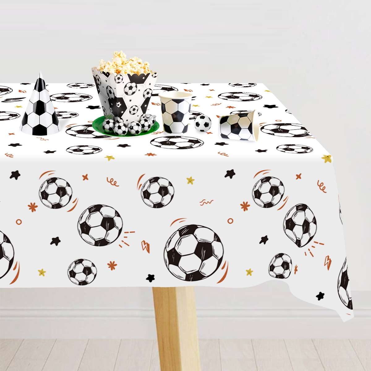 Table Cloth Disposable - 183x137cm Futbol Temalı Tek Kullanımlık Masa