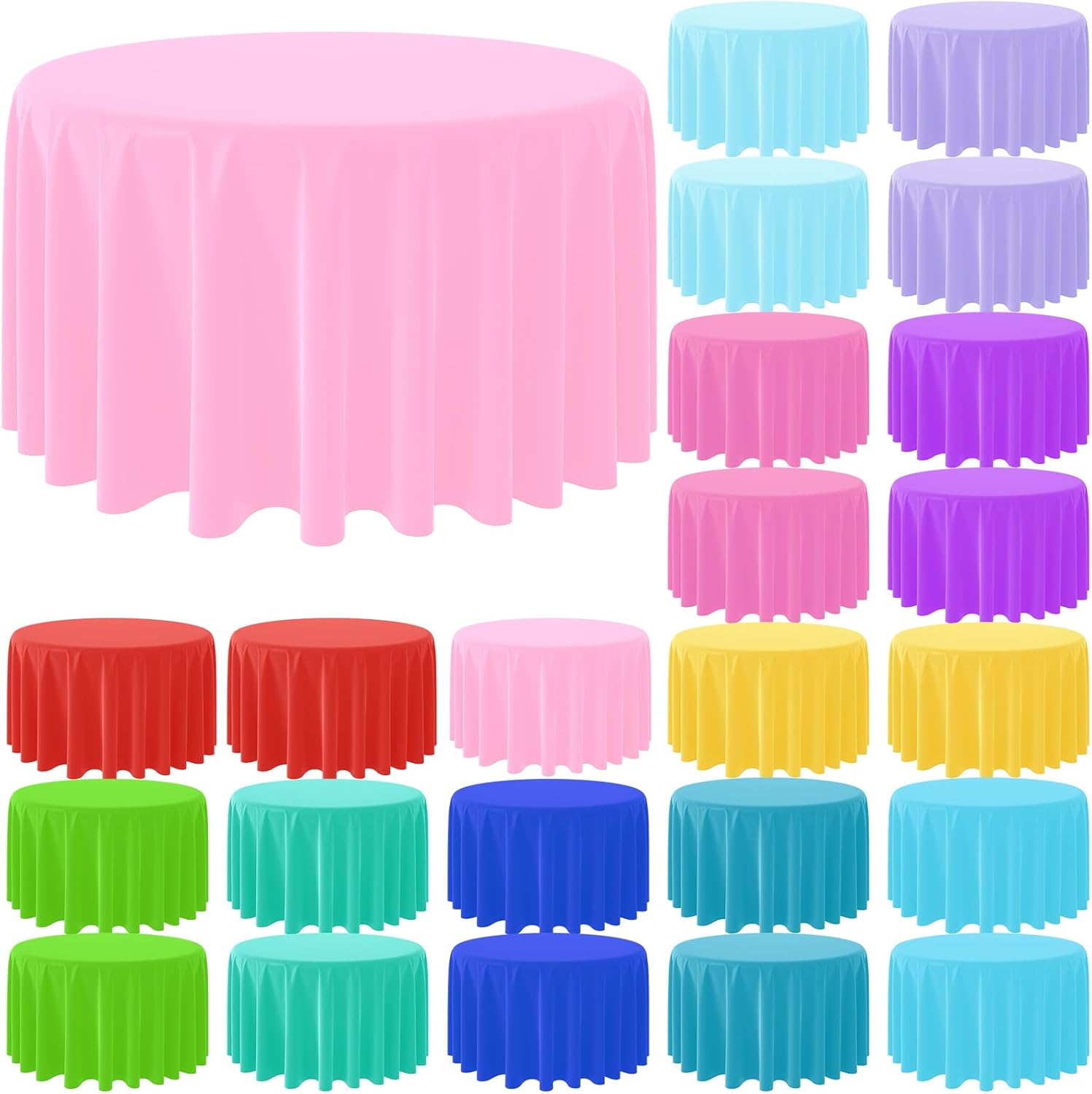 Table Cloth Disposable - Tek kullanımlık yuvarlak düz renk masa
