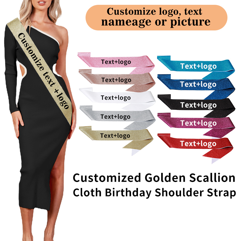 Birthday Sash Glitter - Diy Özel Glitter Saten Kanat İstediğiniz