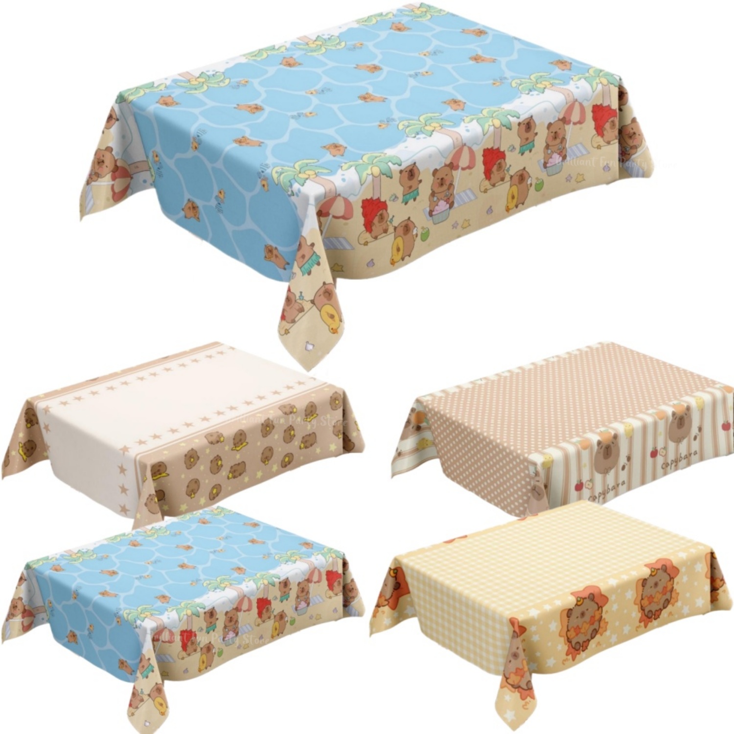 Table Cloth Disposable - Sevimli Capybara Masa Örtüsü Çocuklar için