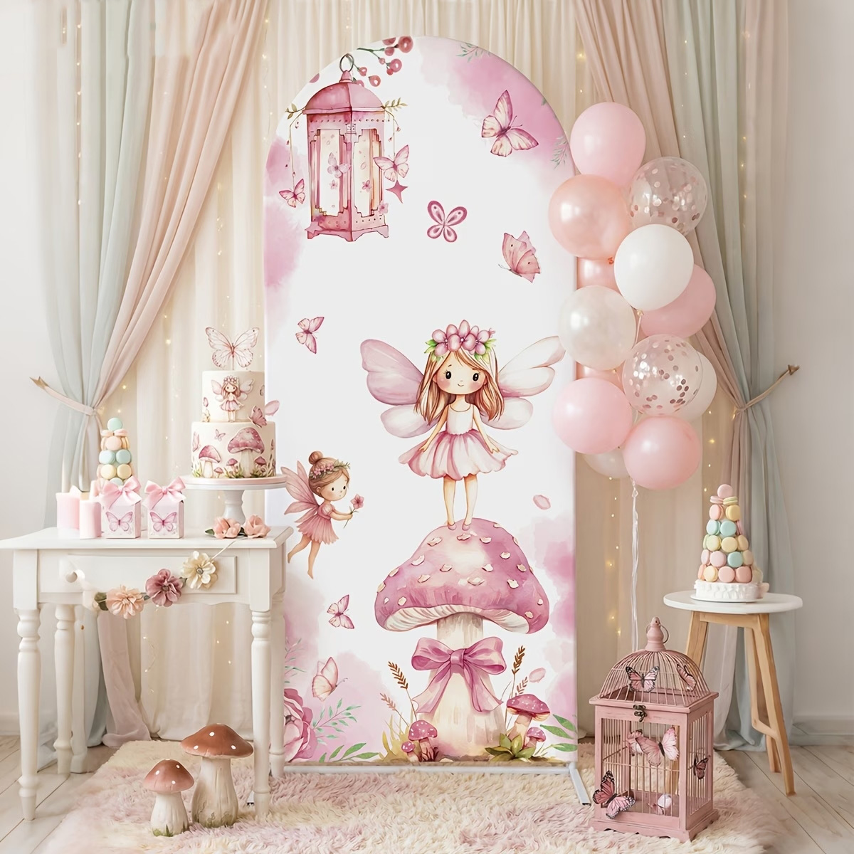 Peri ve Mantar Arka Plan Tatlı - Dessert Table Backdrop incelemesi ve fiyatı