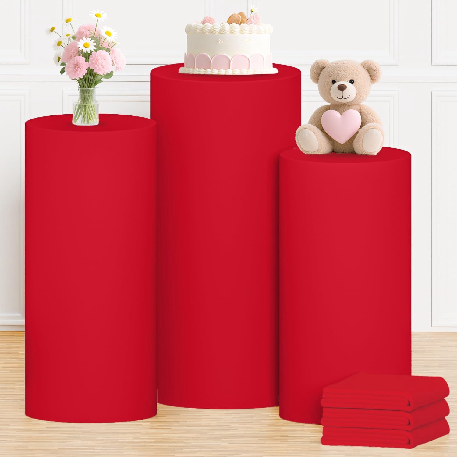 Yeele Kırmızı Silindir Standı  - Dessert Table Backdrop incelemesi ve fiyatı
