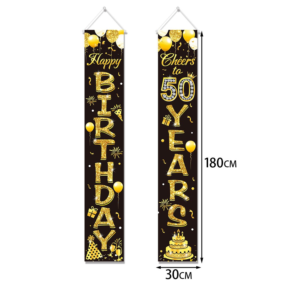 50. Yaş Günü Süslemeleri Siyah - Party Banner Gold incelemesi ve fiyatı