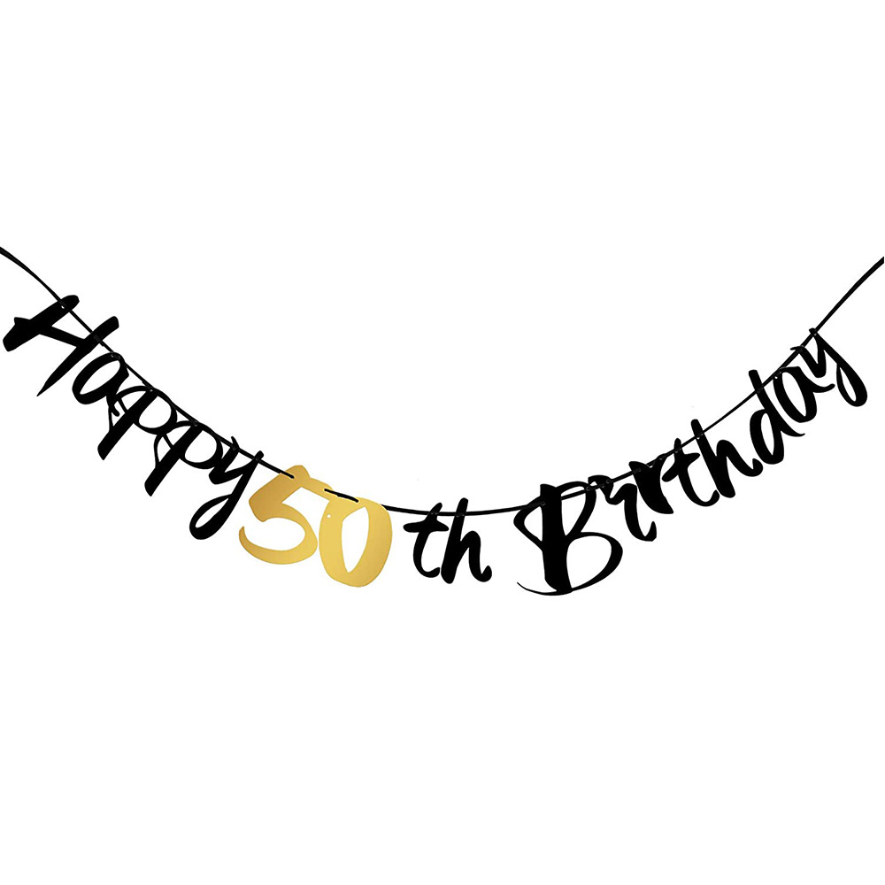 50. Yaş Günü Süslemeleri Siyah - Party Banner Gold incelemesi ve fiyatı