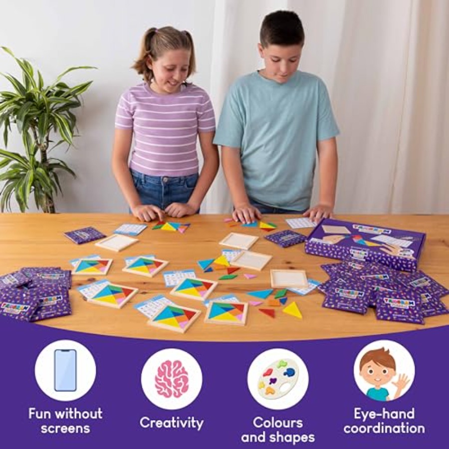 Tangram Puzzle Ahşap Paket 30  - Party Favor Bag incelemesi ve fiyatı
