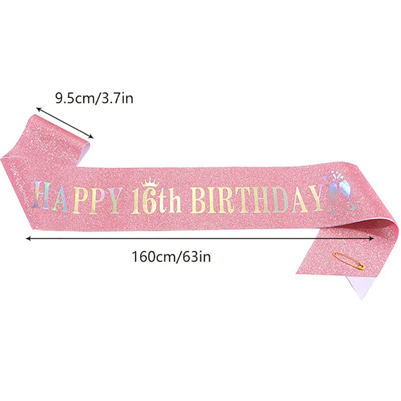 Mutlu 10. 13. 16. 21. 30. 40th - Birthday Sash Glitter incelemesi ve fiyatı