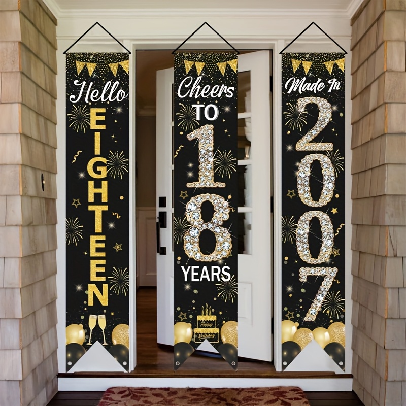 2D 3 Adet 18. Doğum Günü Kapı  - Party Banner Gold incelemesi ve fiyatı