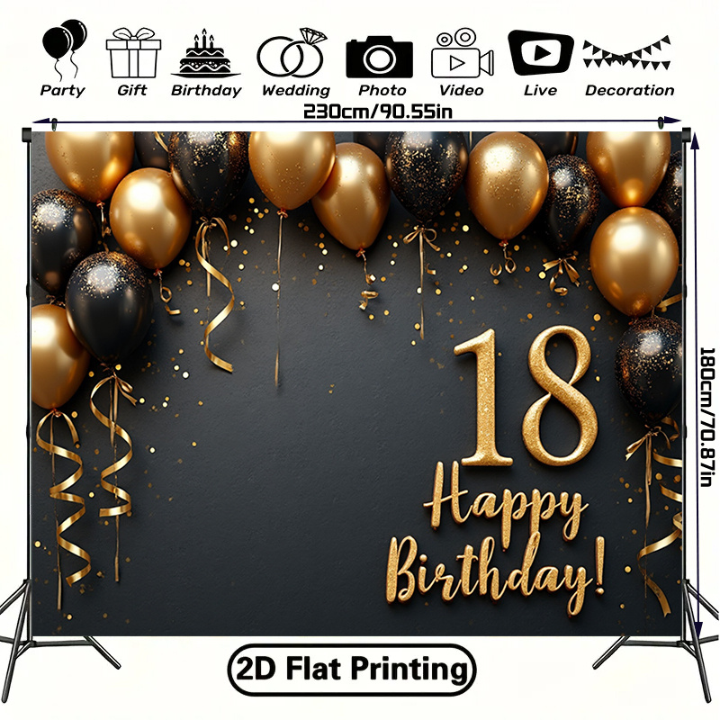 2D 1 Adet Siyah ve Altın Balon - Party Banner Gold incelemesi ve fiyatı