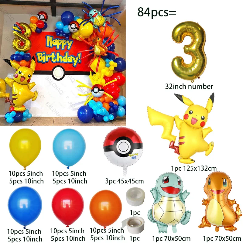 84 adet Pikachu Parti Balonlar - Balloon Arch Kit incelemesi ve fiyatı
