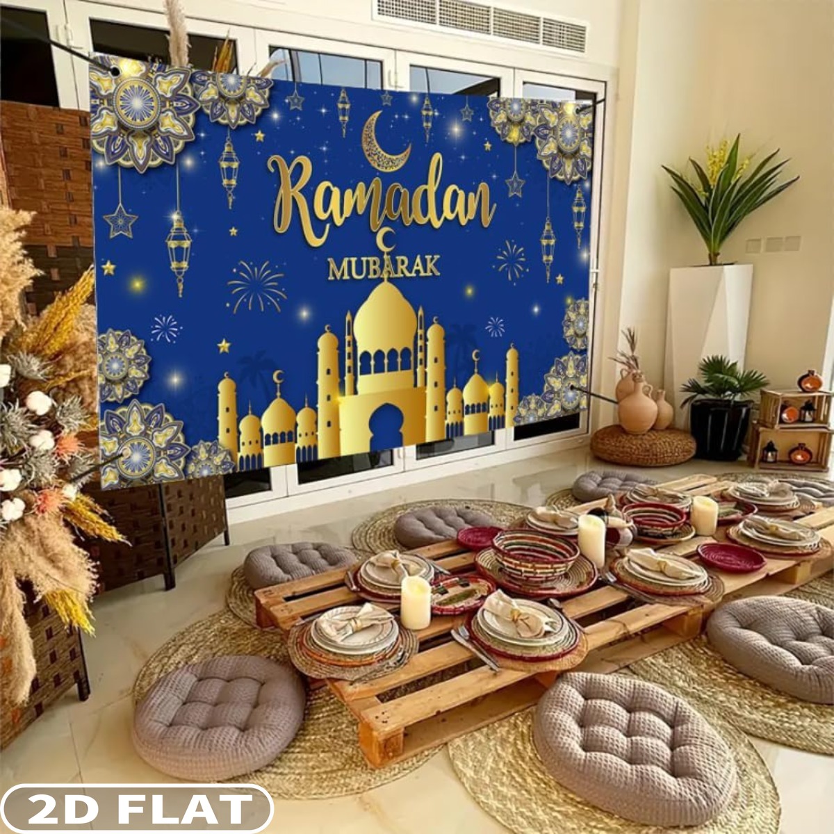2D DÜZ 1 adet Ramazan Mübarek  - Party Banner Gold incelemesi ve fiyatı