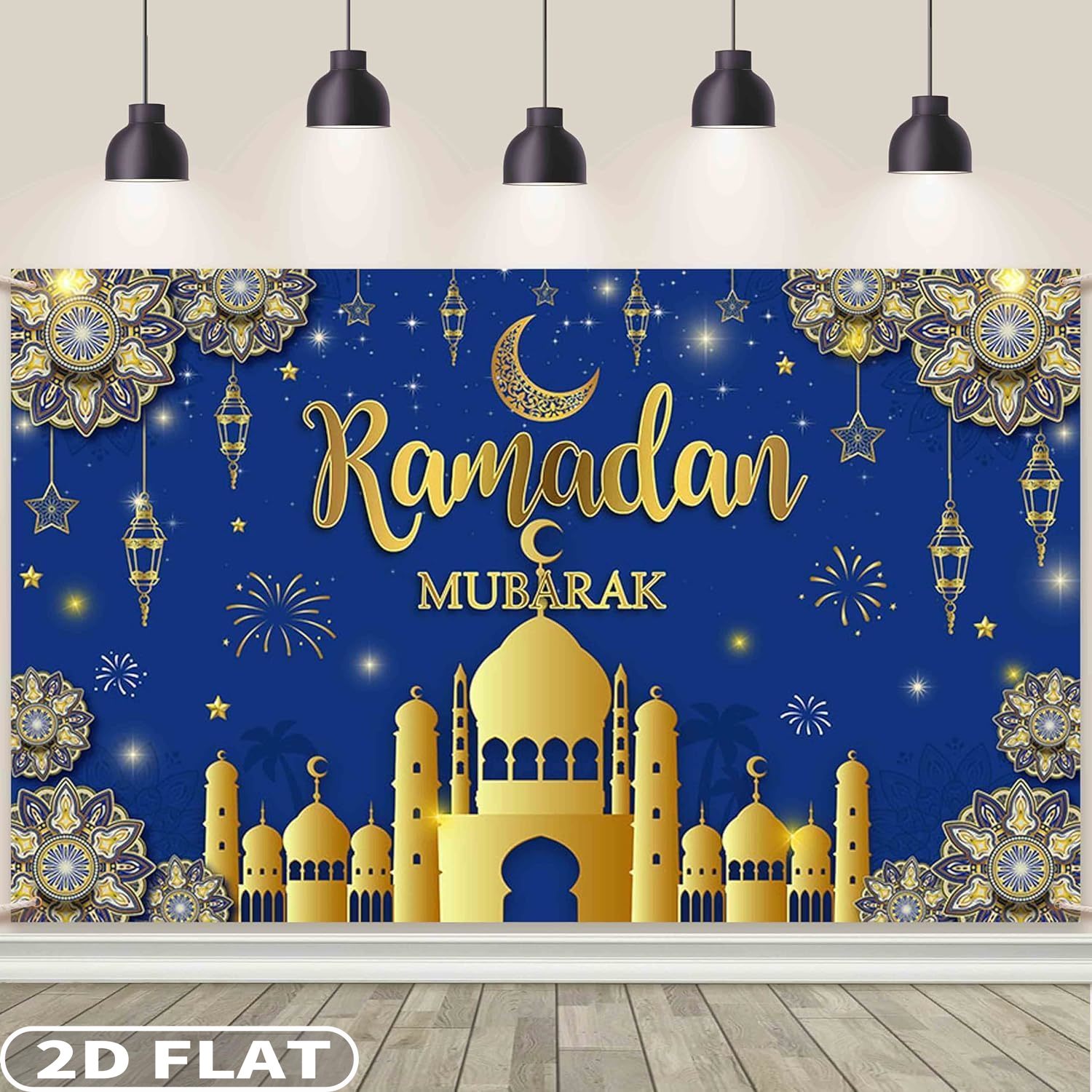 2D DÜZ 1 adet Ramazan Mübarek  - Party Banner Gold incelemesi ve fiyatı