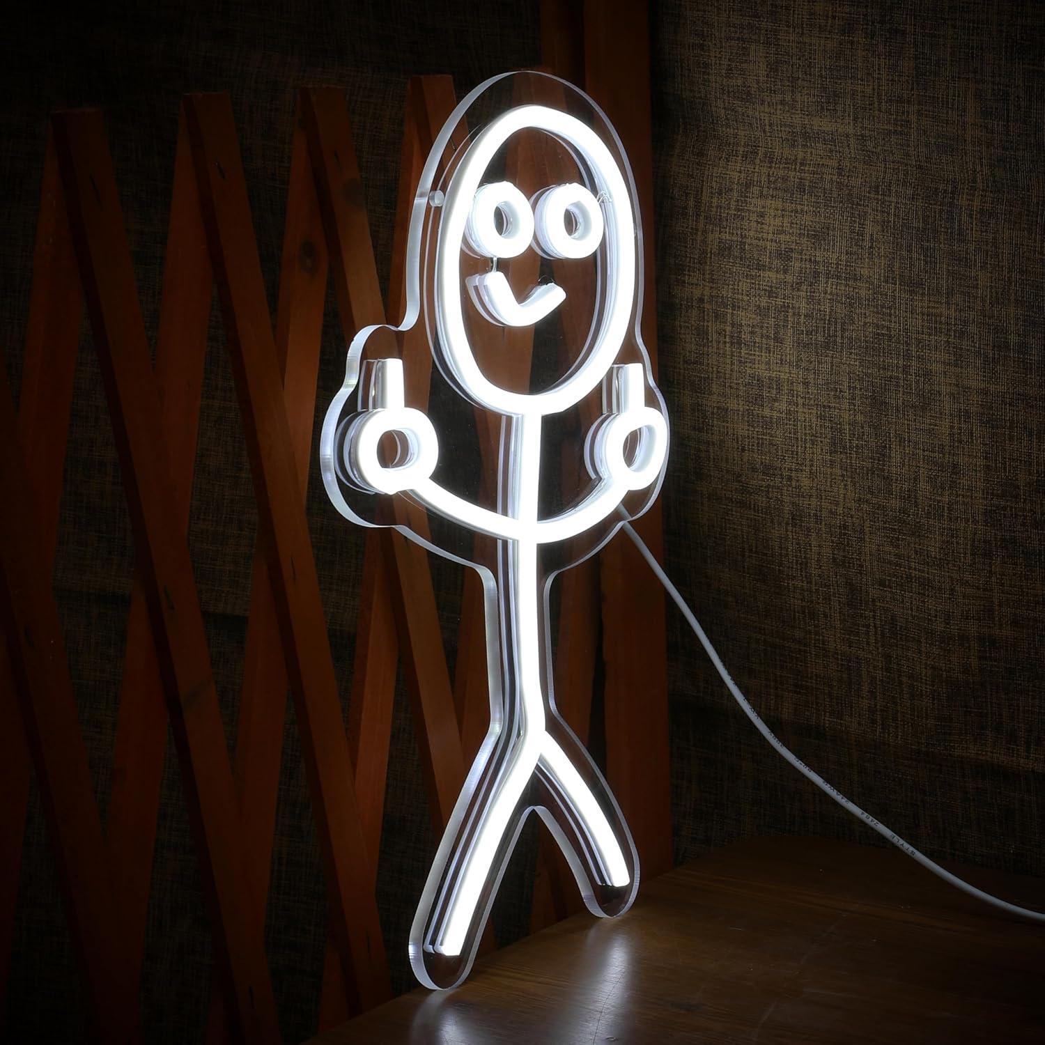 Komik Orta Parmaklı Çizgi Adam - Neon Sign Party incelemesi ve fiyatı