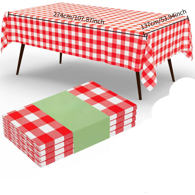 Dikdörtgen Kırmızı Beyaz Karel - Table Cloth Disposable incelemesi ve fiyatı