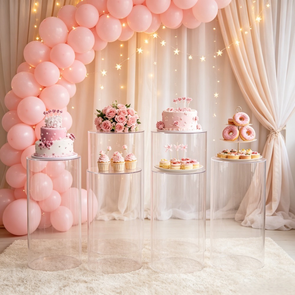 3/5 Adet Beyaz Silindir Kaide  - Event Party incelemesi ve fiyatı