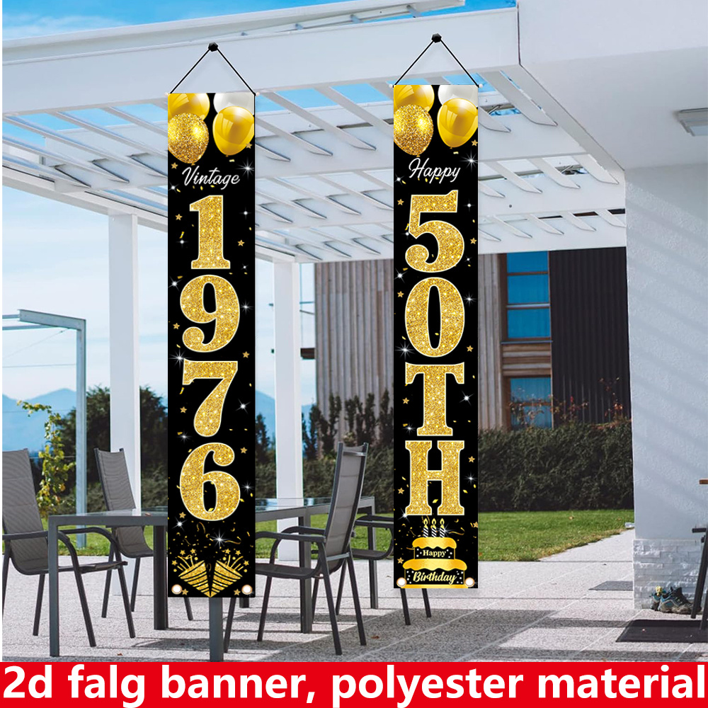 2D düz afiş, 2 adet doğum günü - Party Banner Gold incelemesi ve fiyatı