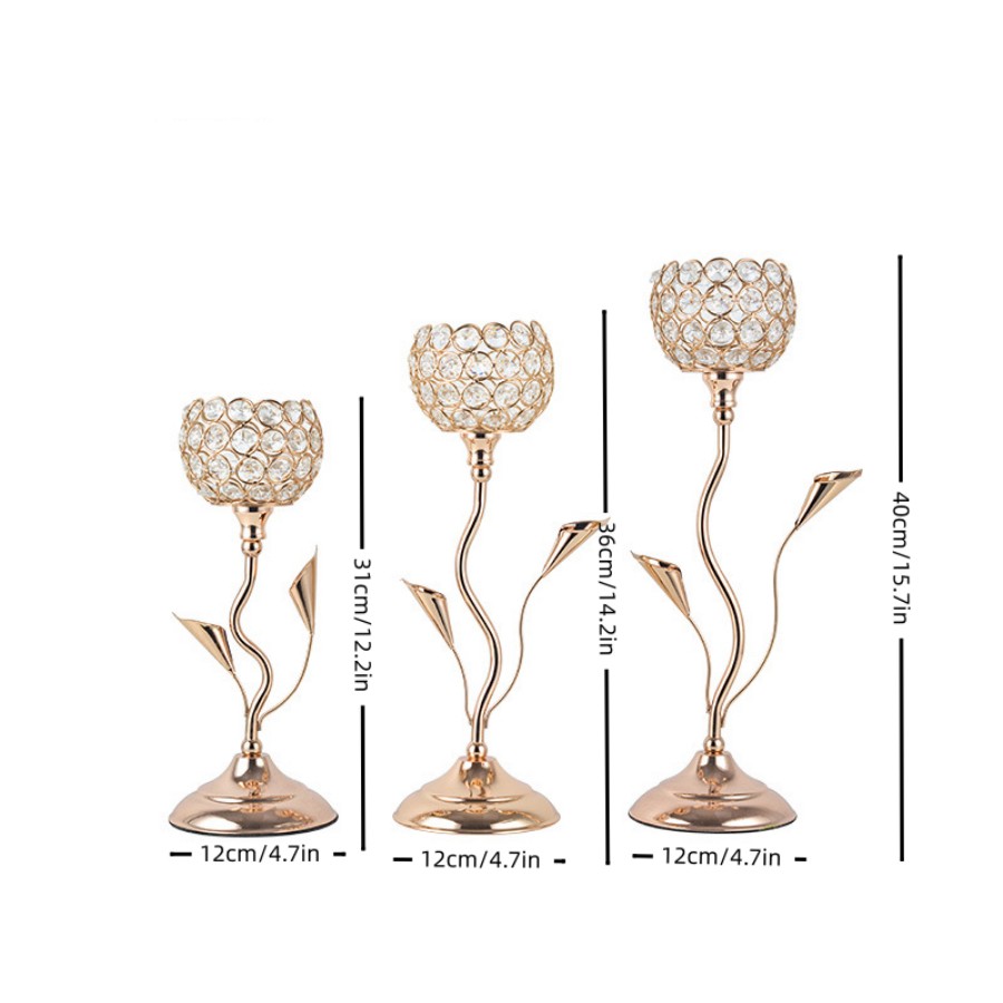 Altın Kristal Mumluk, Demir Çi - Centerpiece Stick incelemesi ve fiyatı