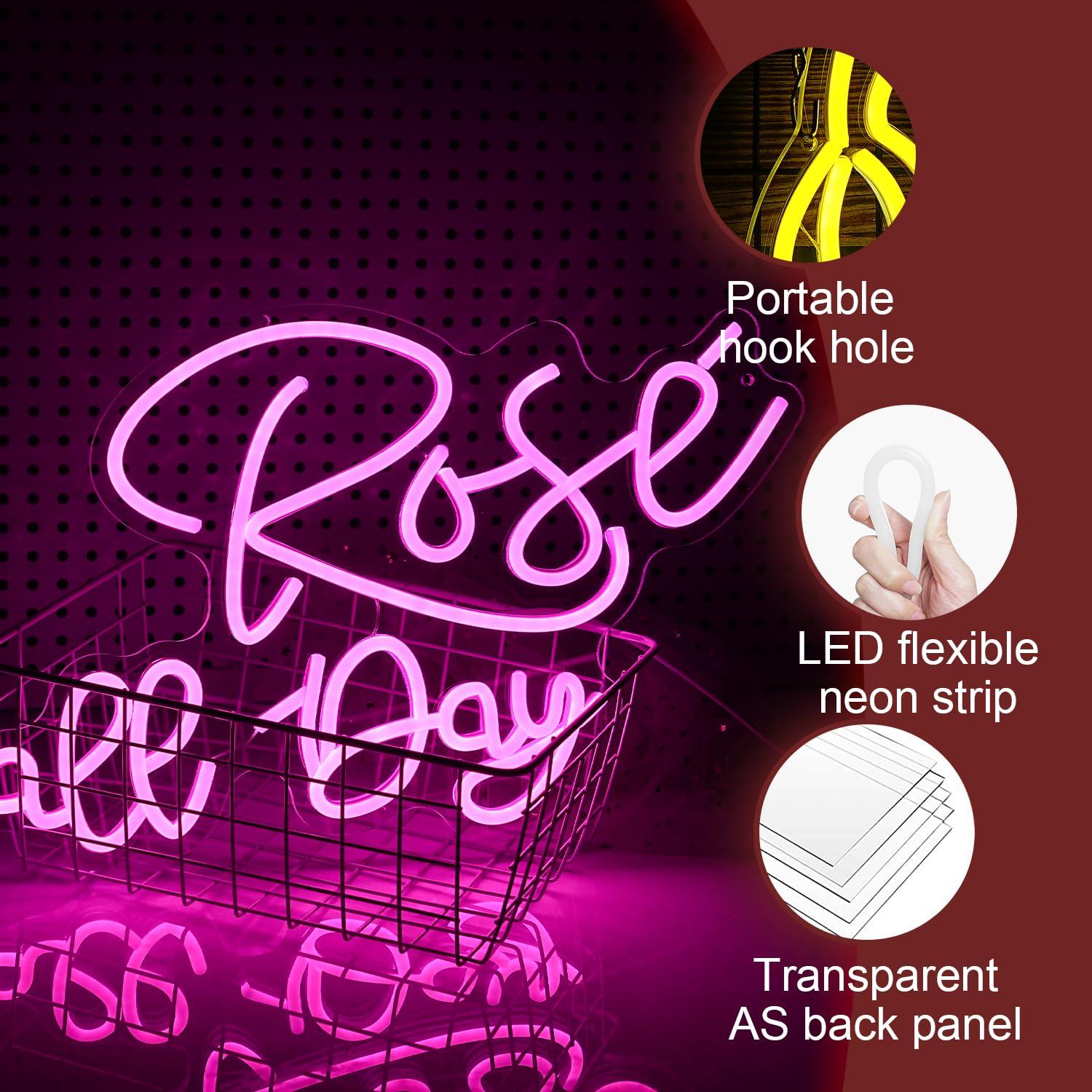 Gül Tüm Gün Neon Işık İşareti  - Neon Sign Party incelemesi ve fiyatı