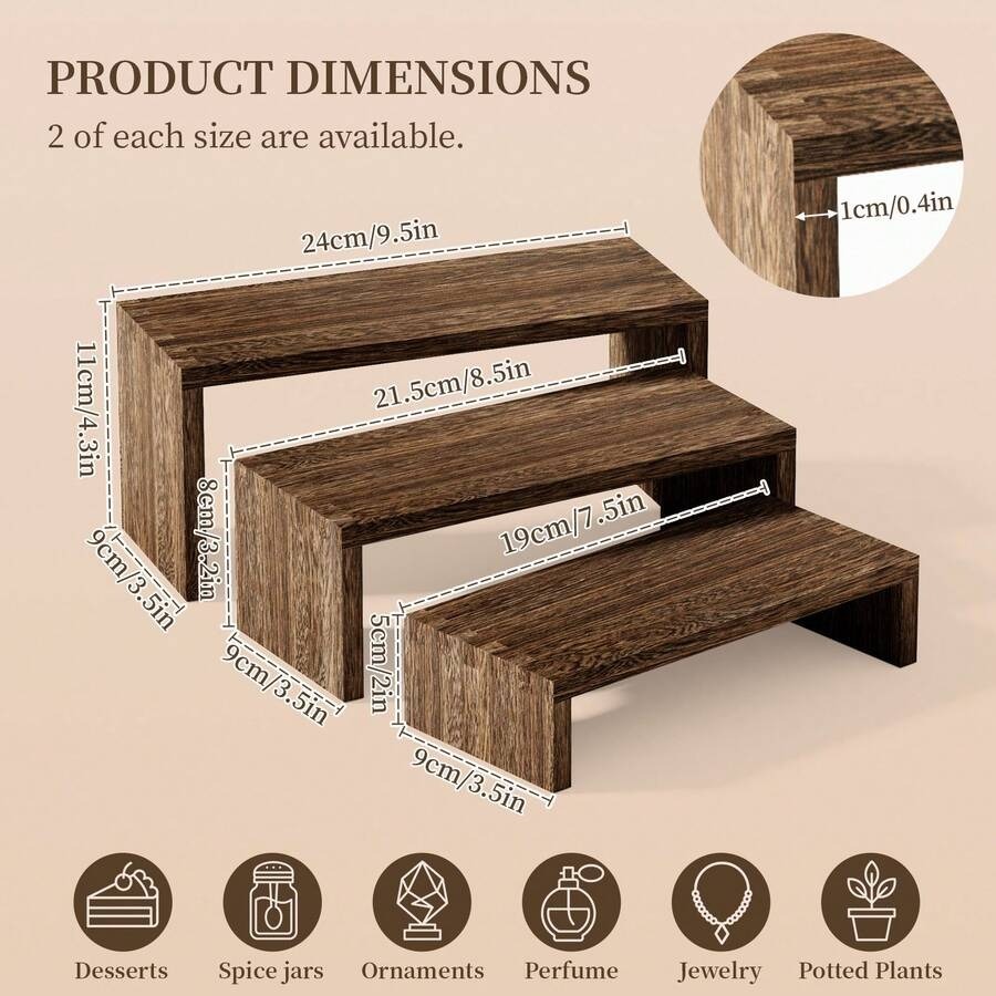 6 adet Ahşap Sergi Standı, Ahş - Cupcake Stand Tier incelemesi ve fiyatı