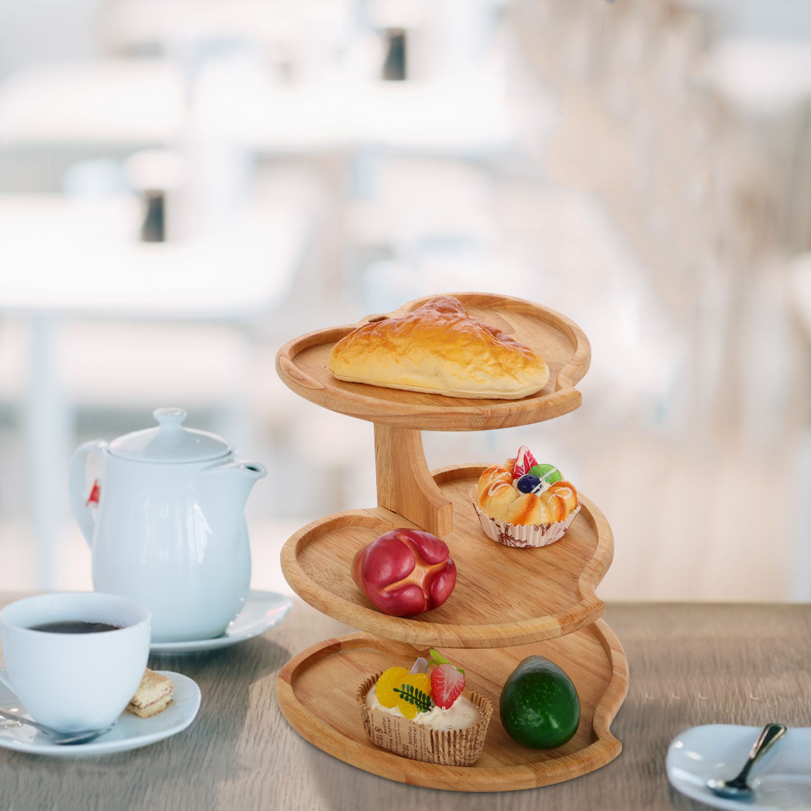 3 Katmanlı Kalp Şeklinde Ahşap - Cupcake Stand Tier incelemesi ve fiyatı
