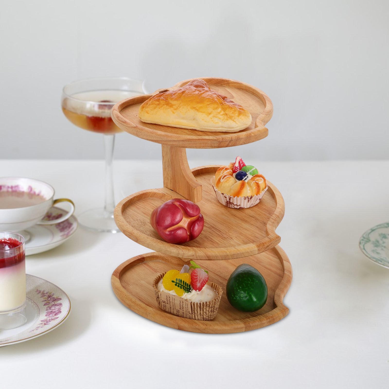 3 Katmanlı Kalp Şeklinde Ahşap - Cupcake Stand Tier incelemesi ve fiyatı