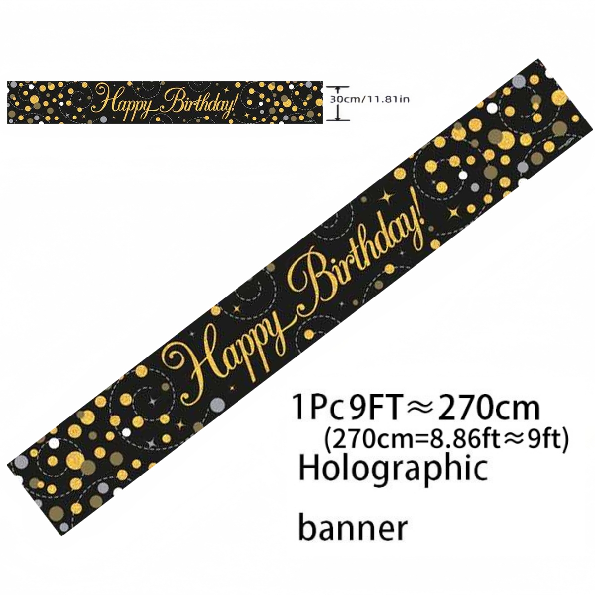Siyah Altın Holografik Doğum G - Party Banner Gold incelemesi ve fiyatı