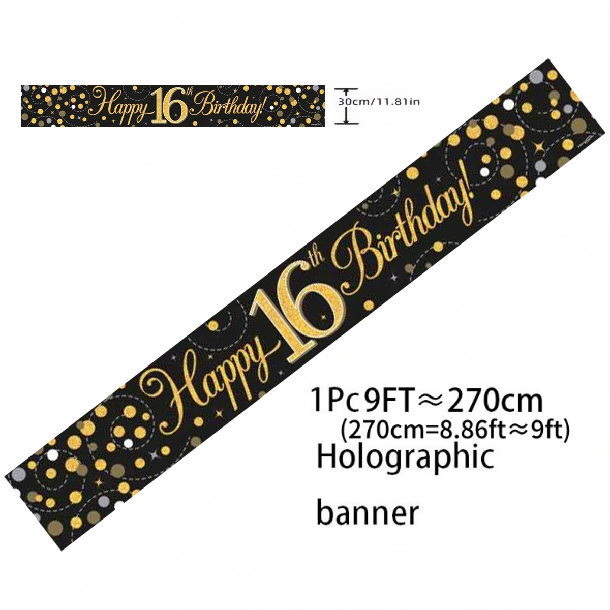 Siyah Altın Holografik Doğum G - Party Banner Gold incelemesi ve fiyatı