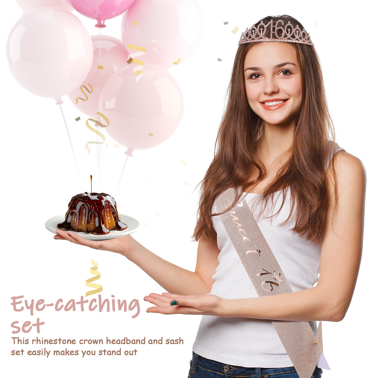 1 takım ışıltılı doğum günü ta - Birthday Sash Glitter incelemesi ve fiyatı